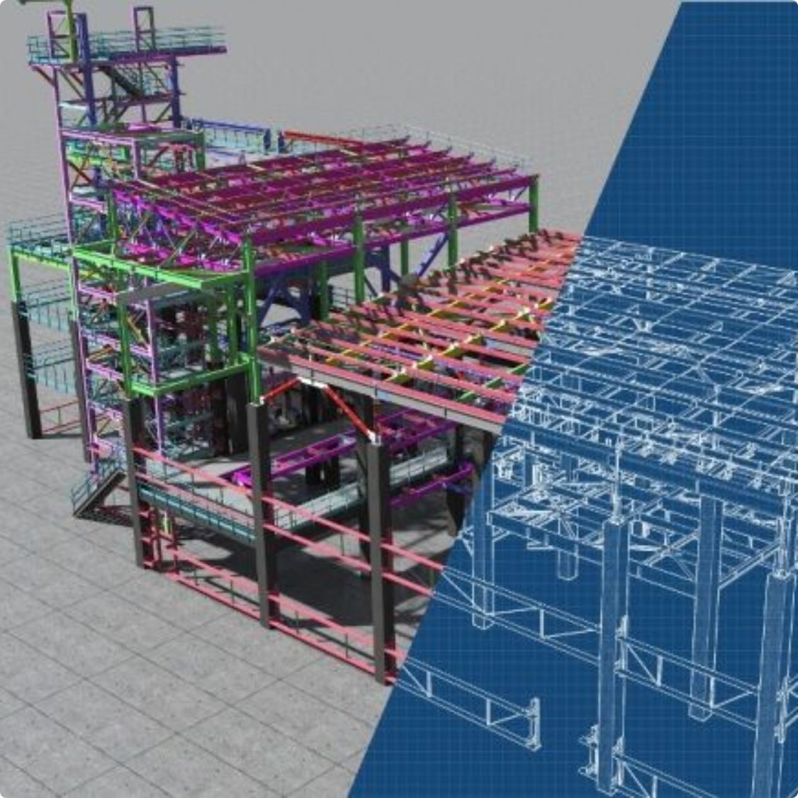 Structural BIM model used as a practice visual for technical due diligence and underwriting